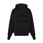 Essentials Arch Logo Hoodie Jet Black